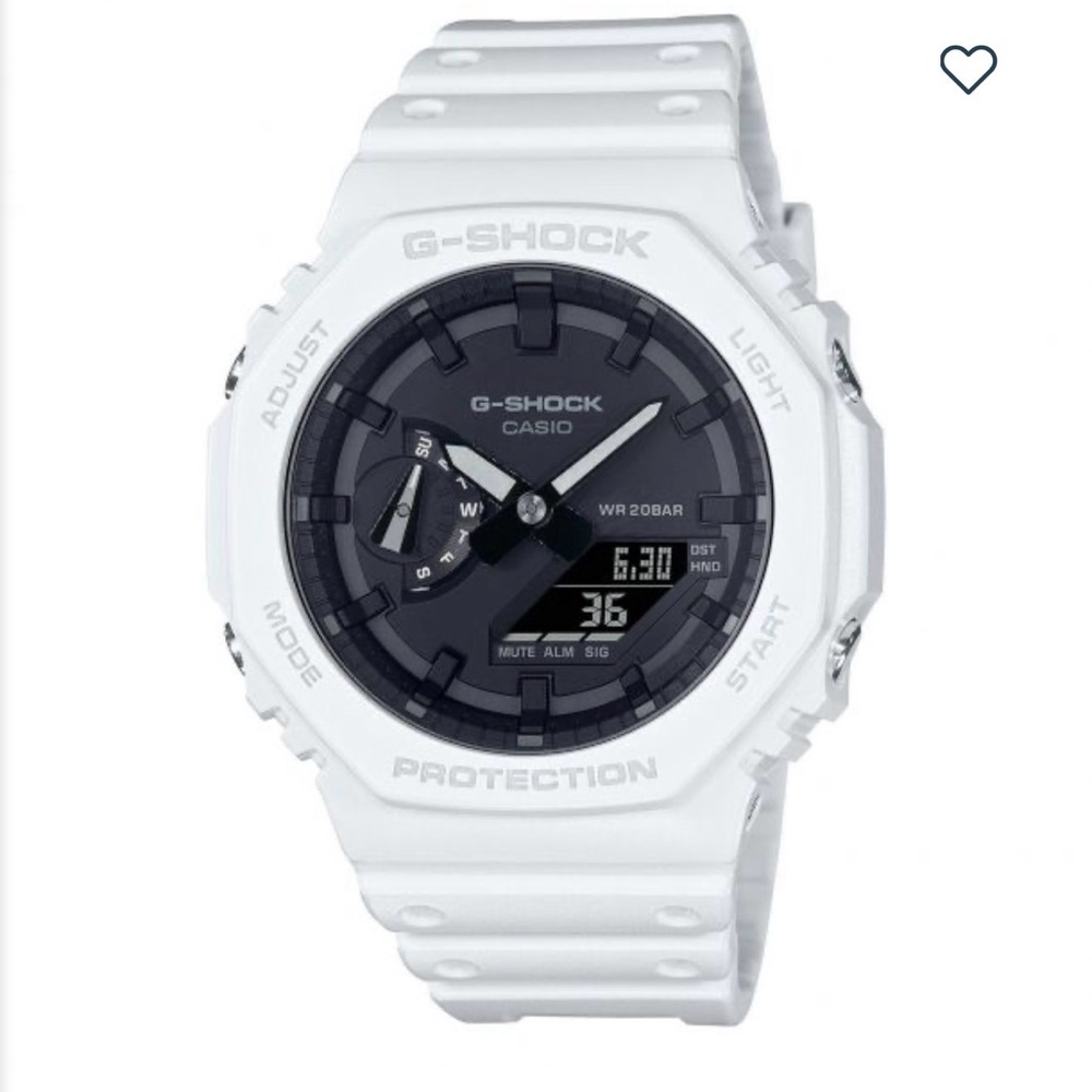 Men's Casio G-Shock Carbon Core Guard Analog-Digital White Resin. New!
